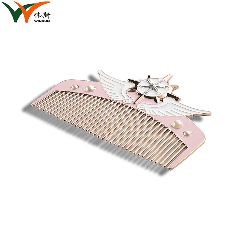 Factory customize Barber Professional thin Anti-static Stainless Steel metal beard comb