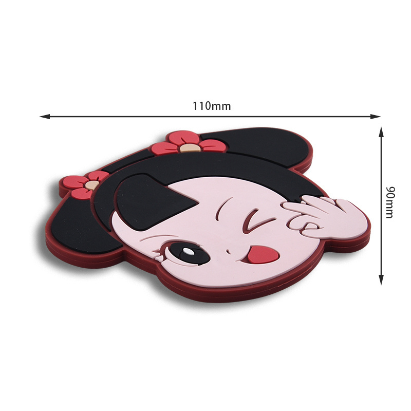 Customized Lovely Girl Soft Silicone PVC Unbreakable Single Side Makeup Pocket Mirror