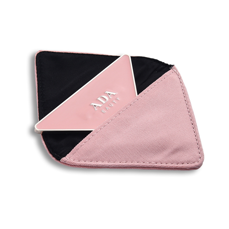 Customized Unbreakable Triangle Shape Cloth Bag Stainless Steel Single Side Mirror