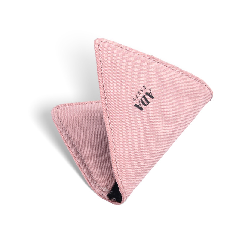 Customized Unbreakable Triangle Shape Cloth Bag Stainless Steel Single Side Mirror