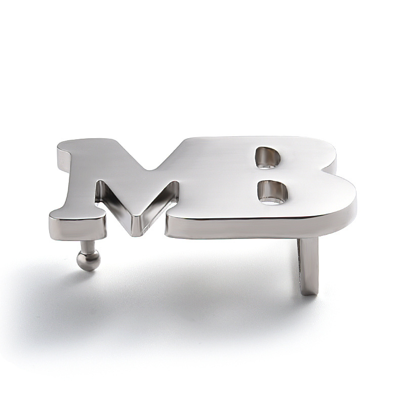 Male Classical Business pin custom Stainless Steel Letter Belt Buckle