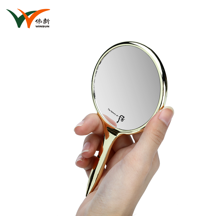 Wholesale Compact PU Leather Customized Logo Hand Personalized Handheld Makeup Mirrors