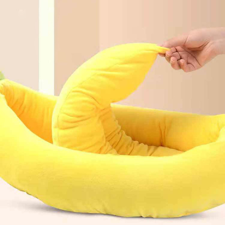 Banana Pet Nest Autumn/Winter Warm Dog Bed Removable and Washable Pet Mat Corgi dog nest banana pet bed