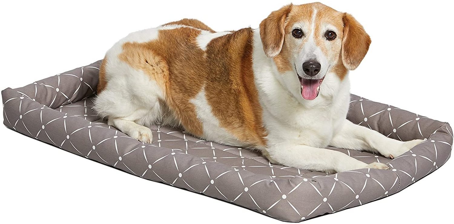 Pet dog bed is specially designed for folding metal dog cage Pet bed series mushroom and white diamond pattern