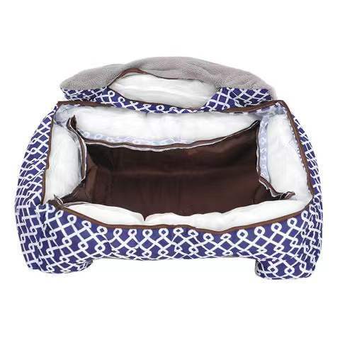 Luxury Ultra Removable Washable Round Donut High Bolster Calming square Pet bed with matching blankets for cooling dog bed ramp