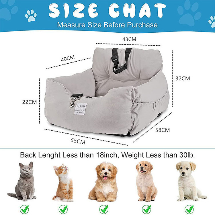 Car Pet Beds Luxury Dog Car Seat cover Booster High Quality Anti-collision Portable Travel Dog Car Seat For Outdoor