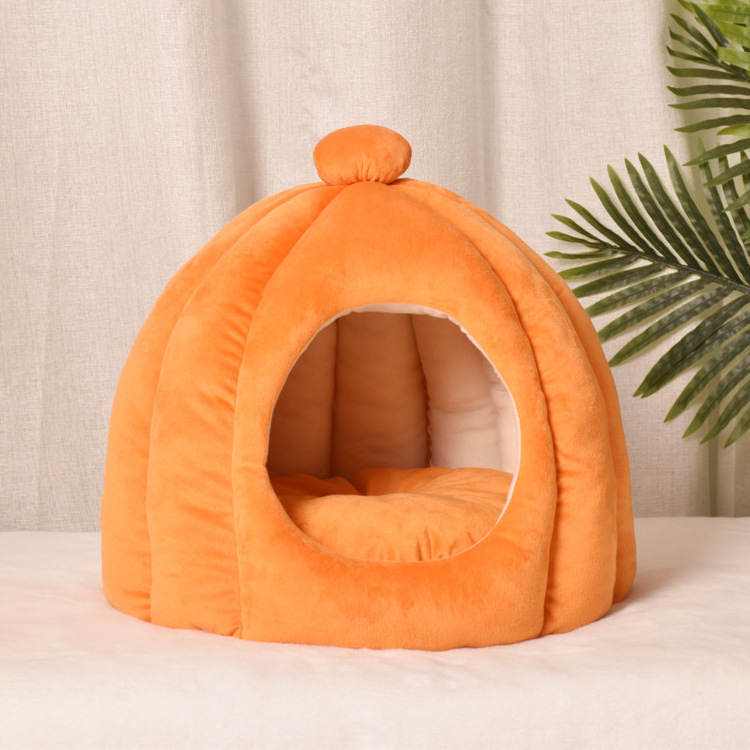 Four seasons machine washable cat cave linen cat cave warm cat house comfortable small dog general pet beds cozy cave dog bed