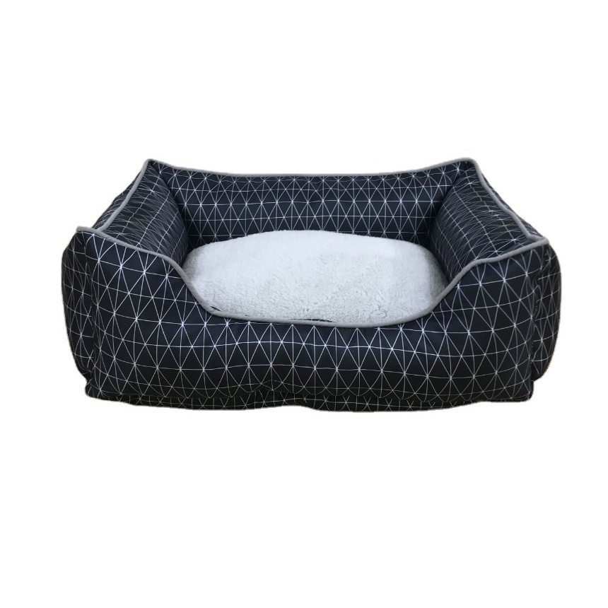 Luxury Ultra Removable Washable Round Donut High Bolster Calming square Pet bed with matching blankets for cooling dog bed ramp