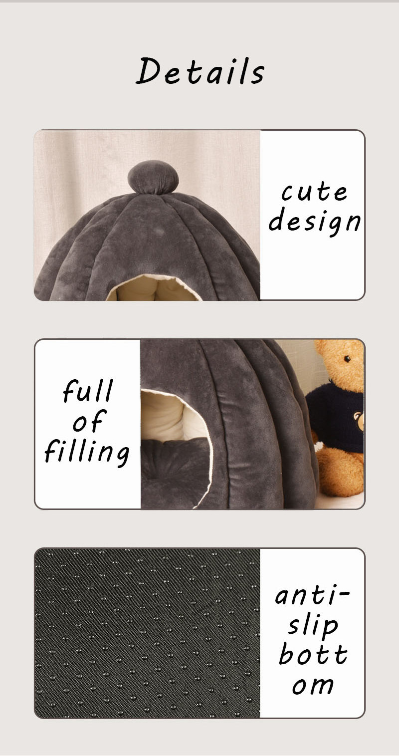 Four seasons machine washable cat cave linen cat cave warm cat house comfortable small dog general pet beds cozy cave dog bed