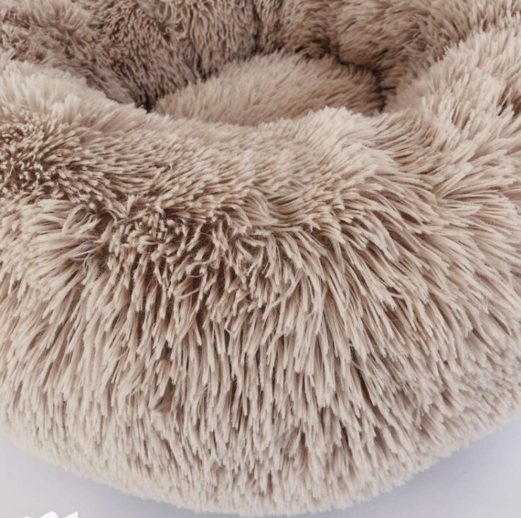 Calming Shag Vegan Faux Fur Pet Bed Deep Sleep Donut Cuddler Dog Bed cama para mascota