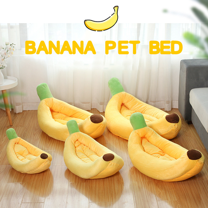 Banana Pet Nest Autumn/Winter Warm Dog Bed Removable and Washable Pet Mat Corgi dog nest banana pet bed