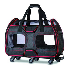 Premium Portable Wheeled Pet Dog Carrier With Wheels &Telescopic Handle