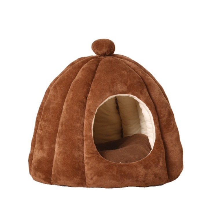 Four seasons machine washable cat cave linen cat cave warm cat house comfortable small dog general pet beds cozy cave dog bed