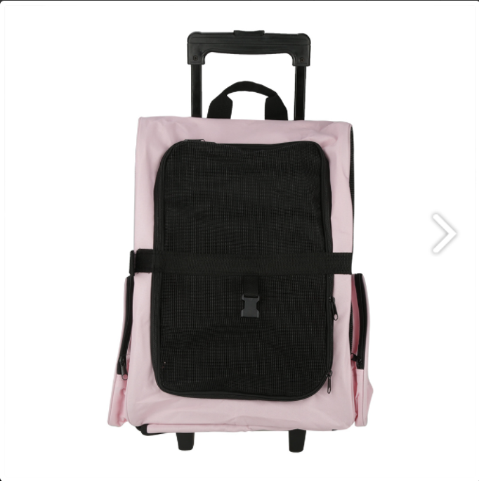 Best-selling New Products  Pet Portable Pet Travel Carrier Bag Rolling Backpack Cat Dog Transporting Luggage Box(Pink)