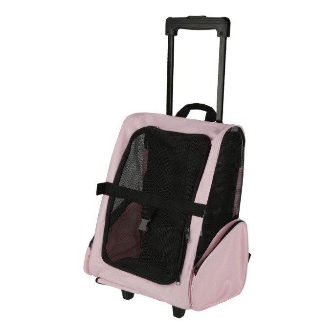 Best-selling New Products  Pet Portable Pet Travel Carrier Bag Rolling Backpack Cat Dog Transporting Luggage Box(Pink)