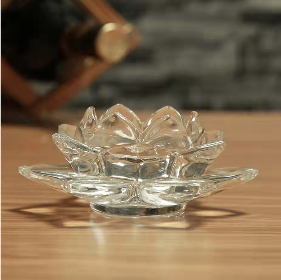 Artificial And Cheaper Glass Candelabra Crystal Lotus Flower Tealight Votive Candle Holder