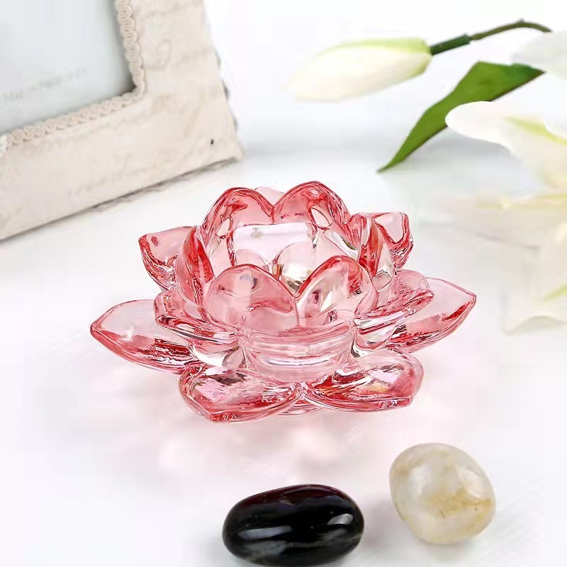 Artificial And Cheaper Glass Candelabra Crystal Lotus Flower Tealight Votive Candle Holder