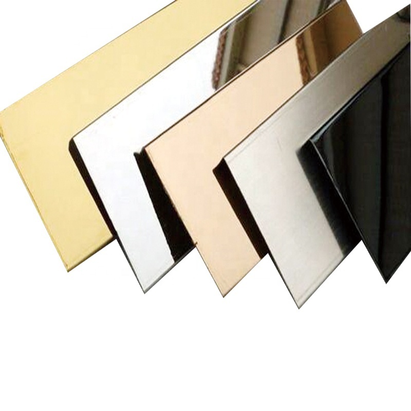 gold decoration stainless steel sheet 201 golden mirror finish with film