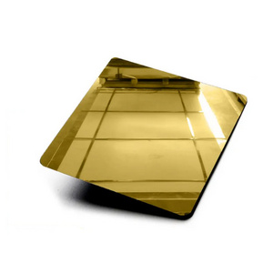 gold decoration stainless steel sheet 201 golden mirror finish with film