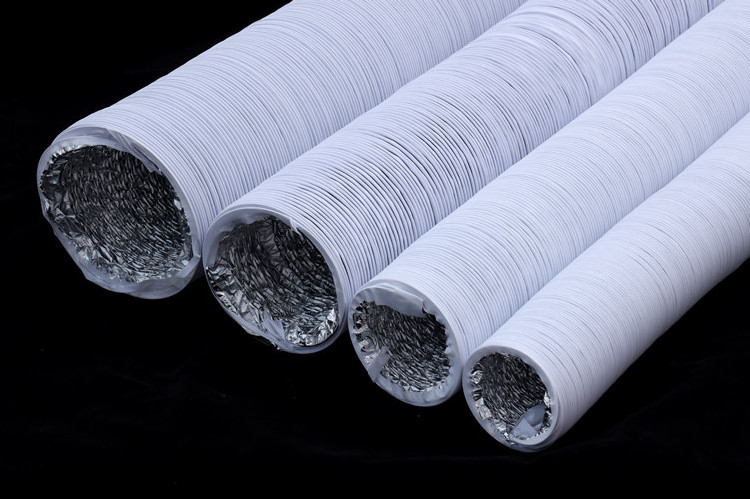 Aluminum Foil And Steel Wire Combi Flexible Pipe Vent Ducting Hose Ventilation Foil Pipe Pvc Flexible Duct