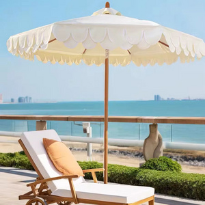 MORE DESIGN Wholesale Free sample wedding swimming pool sun shade folding parasol patio outdoor garden beach umbrella with base