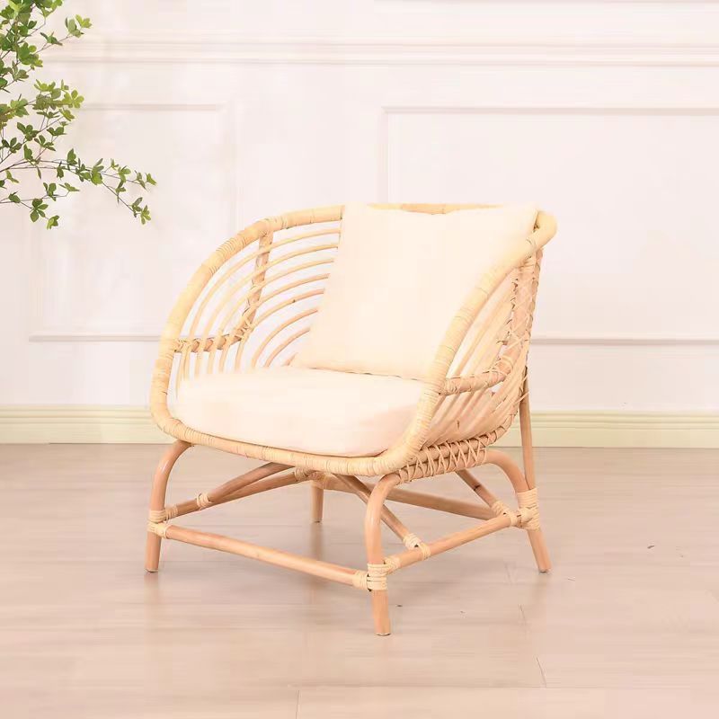 MORE DESIGN Wholesale Home Furniture Modern Hotel Balcony Reclining Wood Rattan Wicker Living Room Recliner Leisure Lounge Chair