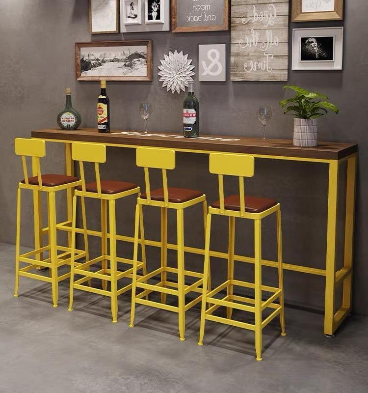 Industrial Retro Style Commercial Furniture Long Dinner Dining Metal Kitchen Wood Restaurant Bar Table