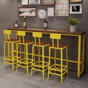 Industrial Retro Style Commercial Furniture Long Dinner Dining Metal Kitchen Wood Restaurant Bar Table