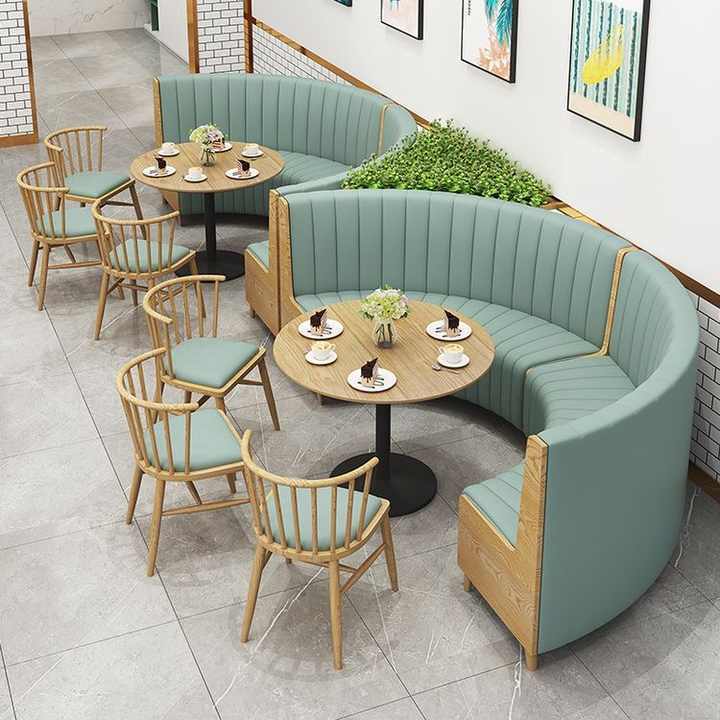 MORE DESIGN L shape Commercial Furniture Cafe Bar Hamburger Shop Leather Wood Sectional Couch Restaurant Sofa Booth Seating