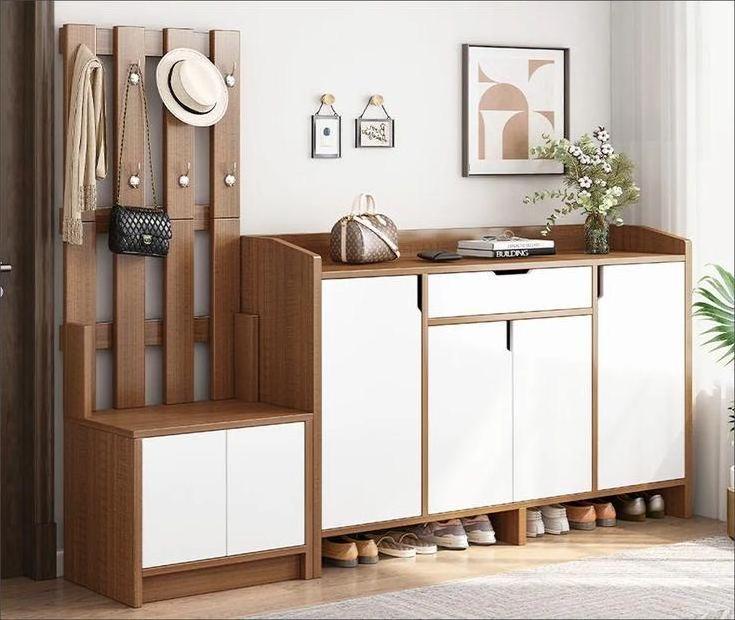 modern Wholesale modern style Thin style MDF corridor Foyer Storage rack tipping bucket indoor shoe cabinet