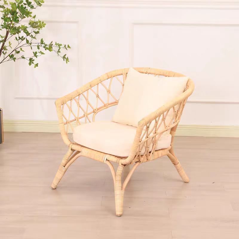 MORE DESIGN Wholesale Home Furniture Modern Hotel Balcony Reclining Wood Rattan Wicker Living Room Recliner Leisure Lounge Chair