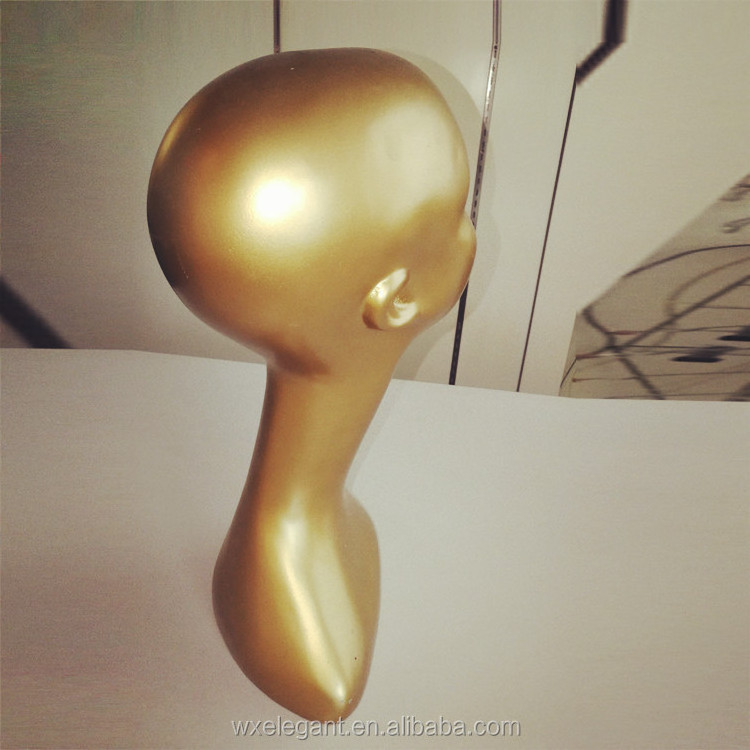 Female Mannequin Head In Golden Color