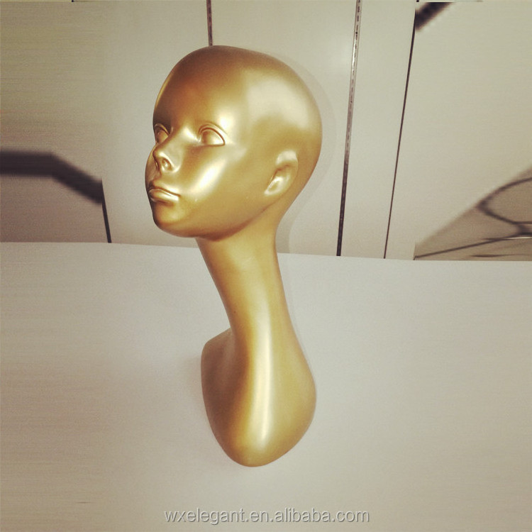 Female Mannequin Head In Golden Color