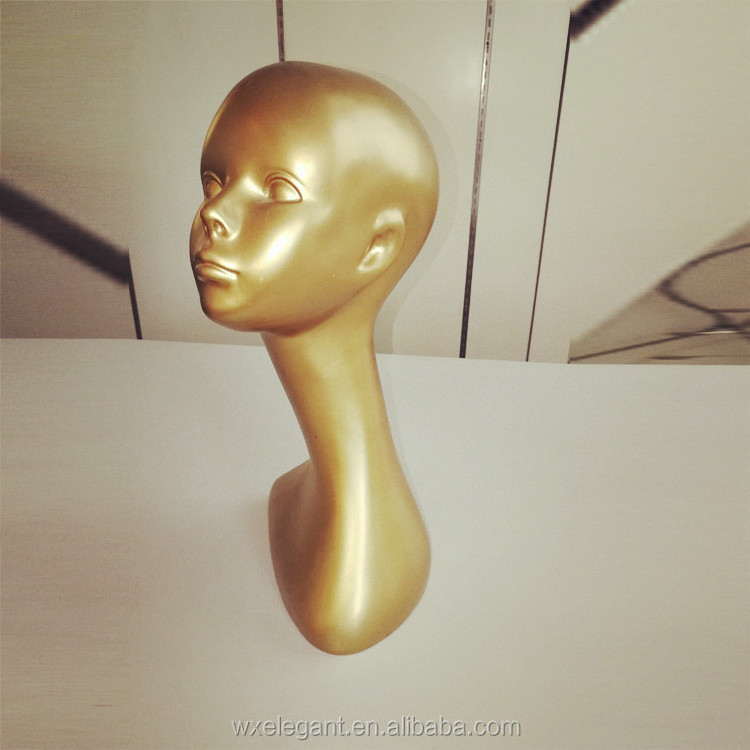 Female Mannequin Head In Golden Color