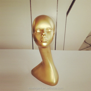 Female Mannequin Head In Golden Color