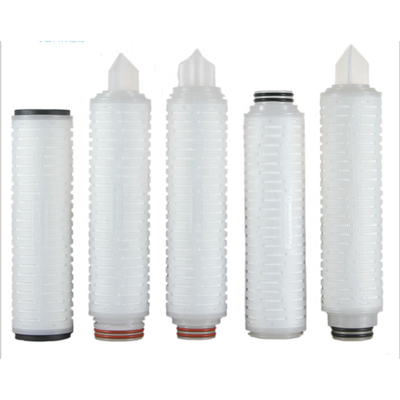 factory PP PES Nylon PTFE  water treatment 0.1 0.2 1 micron 10 20 30 40 inch pleated absolute membrane water filter cartridge