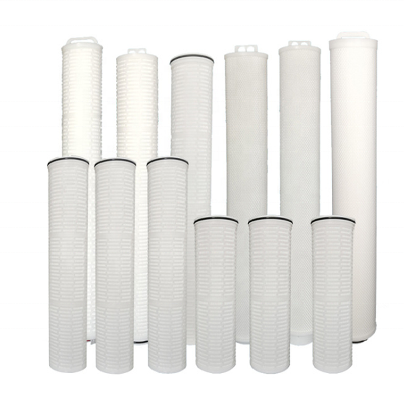 factory PP PES Nylon PTFE  water treatment 0.1 0.2 1 micron 10 20 30 40 inch pleated absolute membrane water filter cartridge