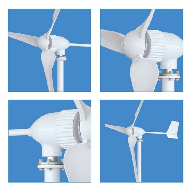 Good 1KW Wind Power Generator 1000W 24V 48V 96V Wind Turbine 3 PCS 1000MM Nylon Fiber Blades / 1KW Wind Turbine System FT-1000M6