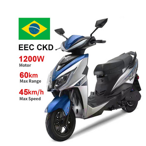 Wholesale Brazil hot selling 1200W electric moped electric sport motorcycle china two wheel electric scooter for adult