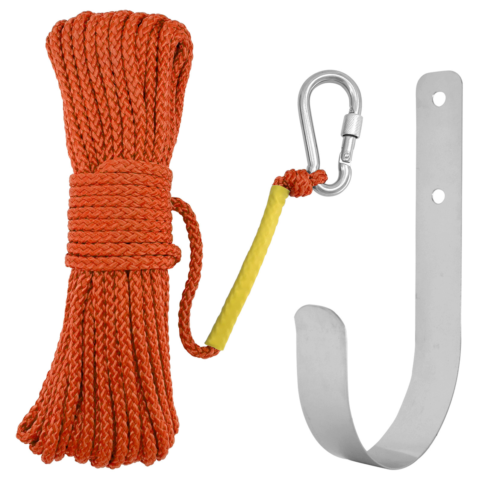 Boat Throw Rope- Double Braided Nylon Rope Stitched Loops and Floats by Boat Lines and Dock Ties