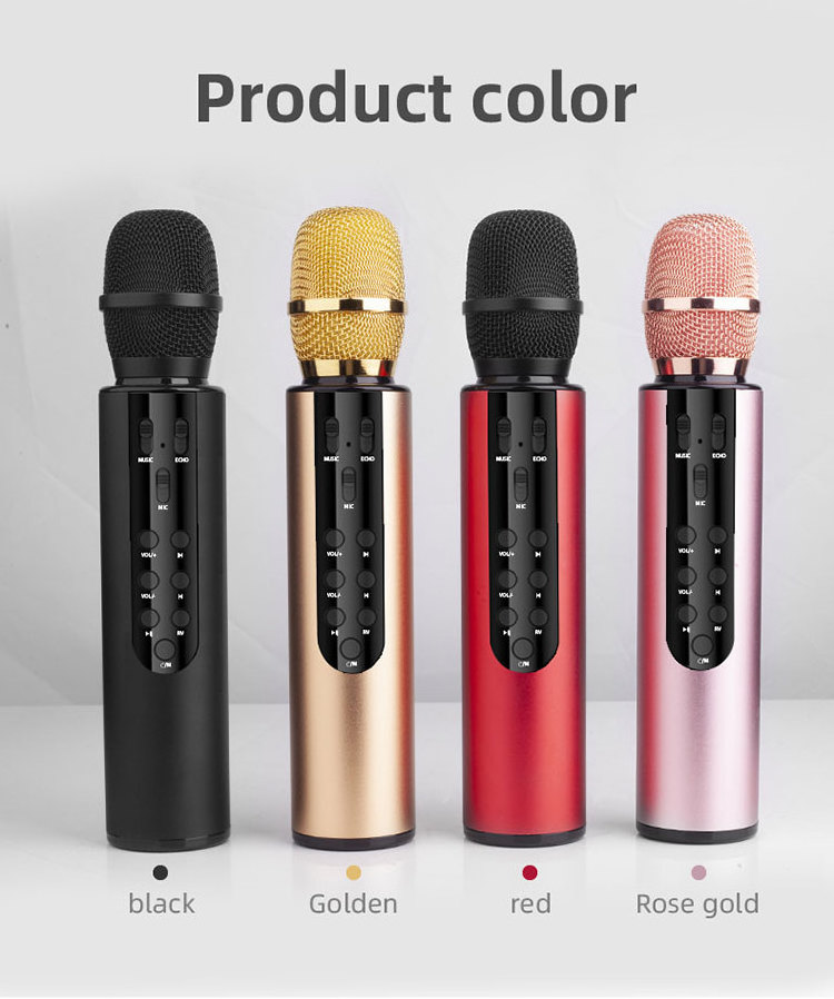 New Arrive Perfect Sound Recording Song Mini Handheld Wireless Speaker M6 Karaoke Microphone KTV Portable BT Wireless Microphone