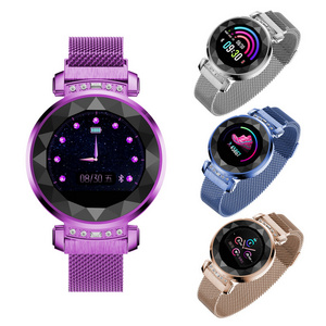 Fashion IP67 Women diamond Color Screen SL08 Smart Bracelet Heart Rate Blood Pressure Sport Smart Watch for Lady wristband