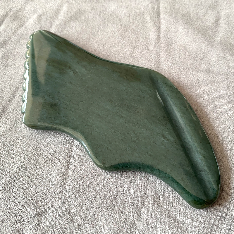 Authentic Nephrite Jade Gua Sha Tool S Shaped Guasha Nephrite Jade Stone For Jawline Sculpting and Reducing Puffiness