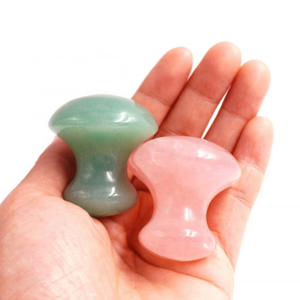 Wholesale Jade Stone Mushroom Shape Guasha Tool Rose Quartz Mushroom Massager Green Aventurine Mushroom Gua Sha For Face And Eye