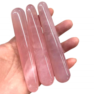 Rose Quartz Gua Sha Massage Stick Facial Tool Kegel Exercise Massage Wand 110MM Green Jade Healing Wand For Acupuncture Therapy