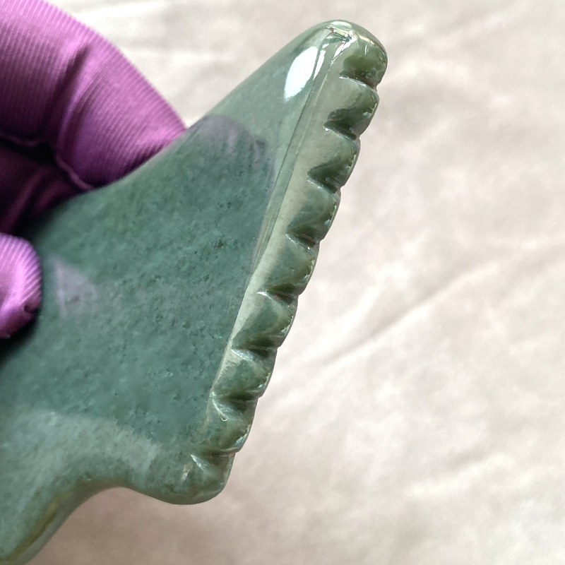 Authentic Nephrite Jade Gua Sha Tool S Shaped Guasha Nephrite Jade Stone For Jawline Sculpting and Reducing Puffiness