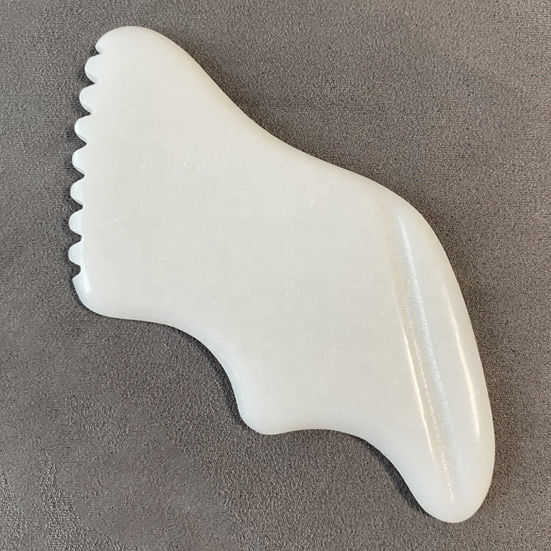 Anti Aging White Jade Gua Sha Stone Lymphatic Drainage Tool White Jade Guasha Board For Face Yoga