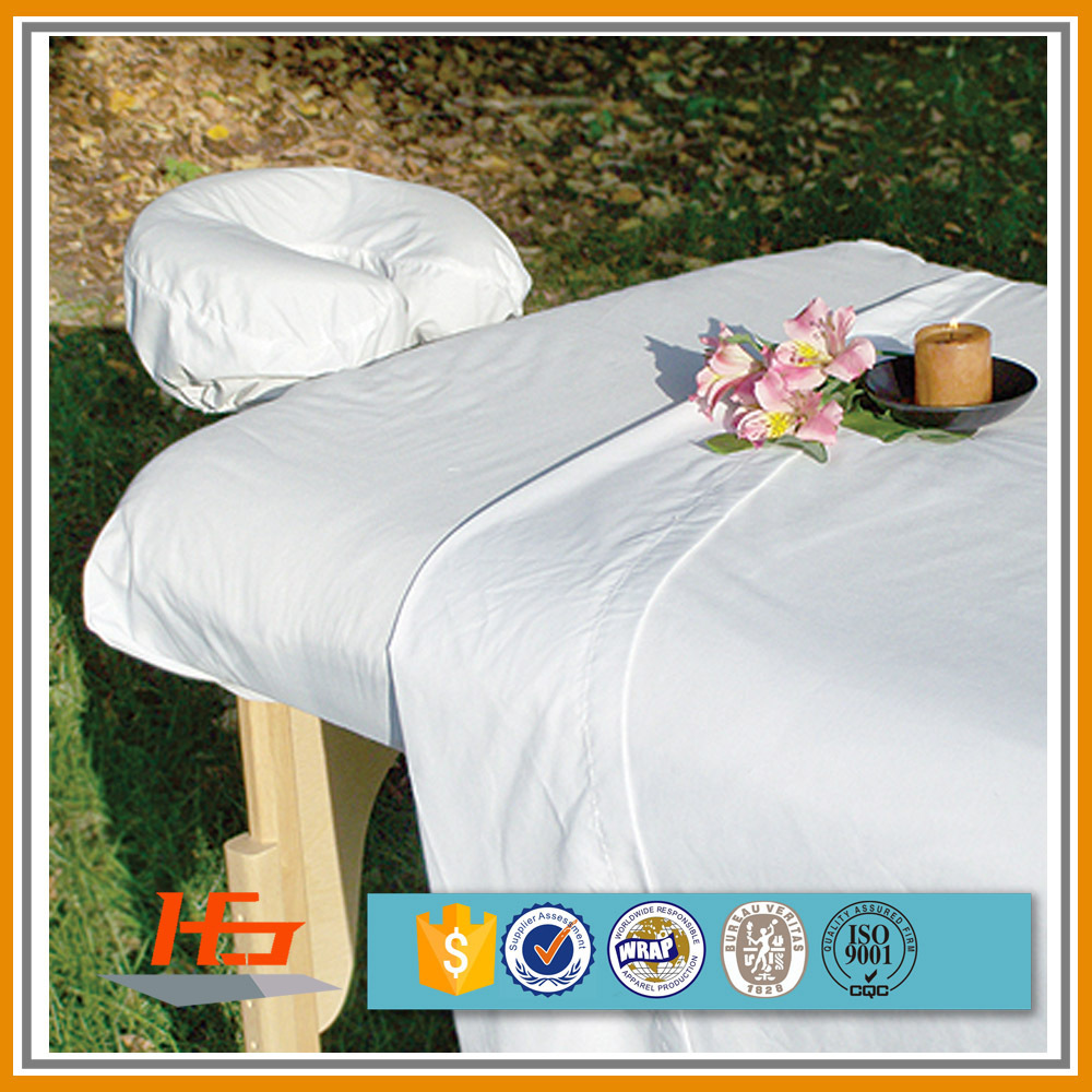 Cotton White Bed Sheets And Face Cradle Cover For Massage Table