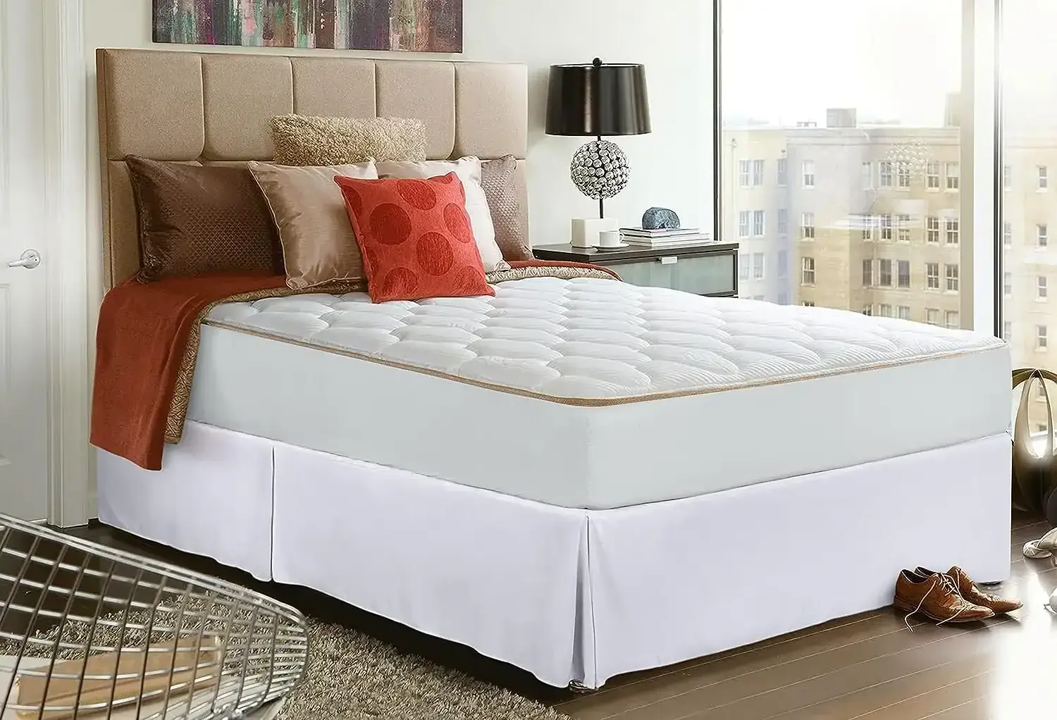 Wholesale 100% Polyester Bed Skirt Split Corner Bed Skirt For King Size