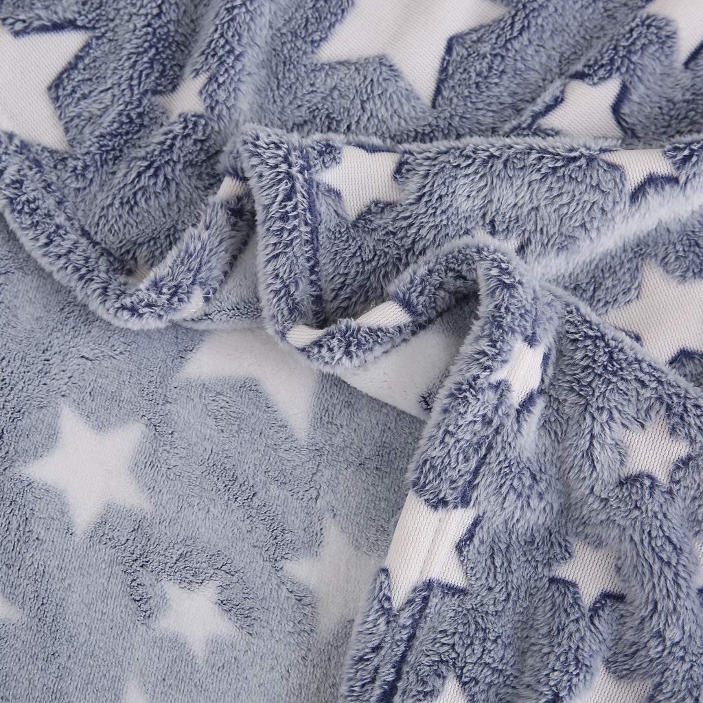 Super Soft Glow in The Dark Blanket Cozy Flannel Star Shining Luminous Blanket